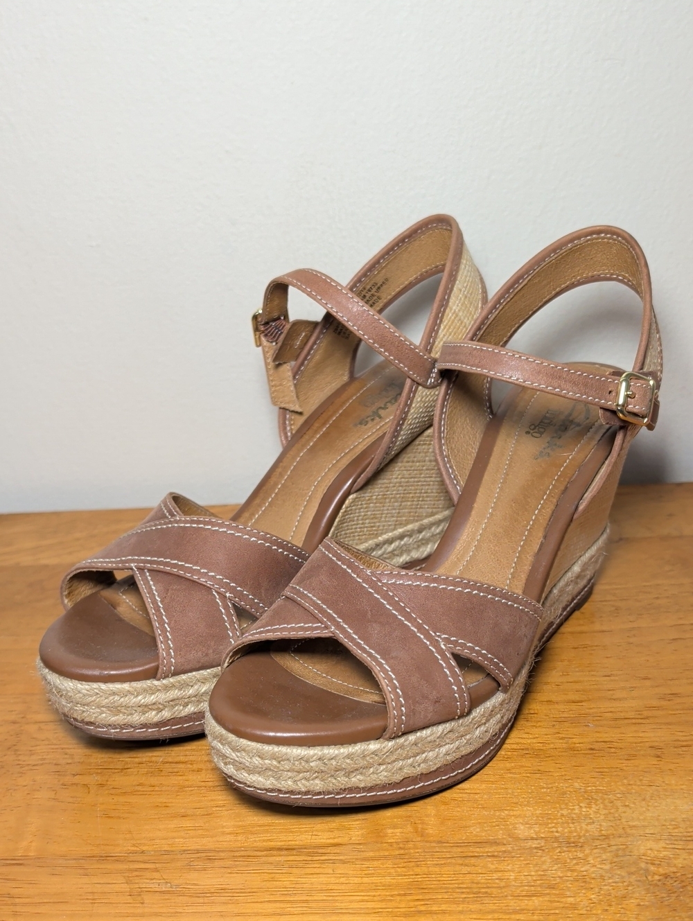 Clarks Indigo Amelia Air Espadrille Platform Wedge Sandals Women's Size 8.5